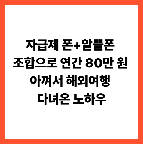 자급제 폰+알뜰폰 조합으로 연간 80만 원 아껴서 해외여행 다녀온 노하우